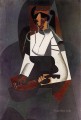 Mujer con mandolina según corot 1916 Juan Gris